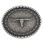 Men's Montana Silversmiths Rustic Barbed Wire Longhorn Buckle A972S