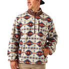 Men's Burlebo Quarter Zip Arizona Aztec Mountain Fleece Sherpa 