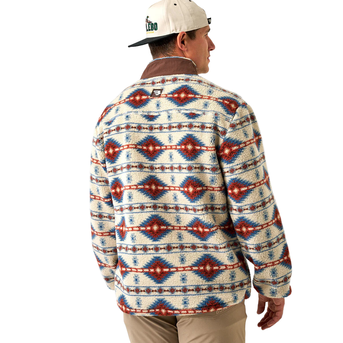 Men's Burlebo Quarter Zip Arizona Aztec Mountain Fleece Sherpa 