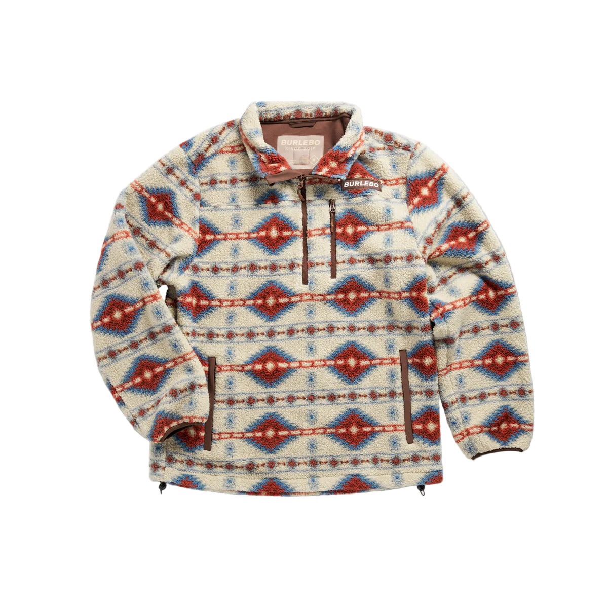 Men's Burlebo Quarter Zip Arizona Aztec Mountain Fleece Sherpa 