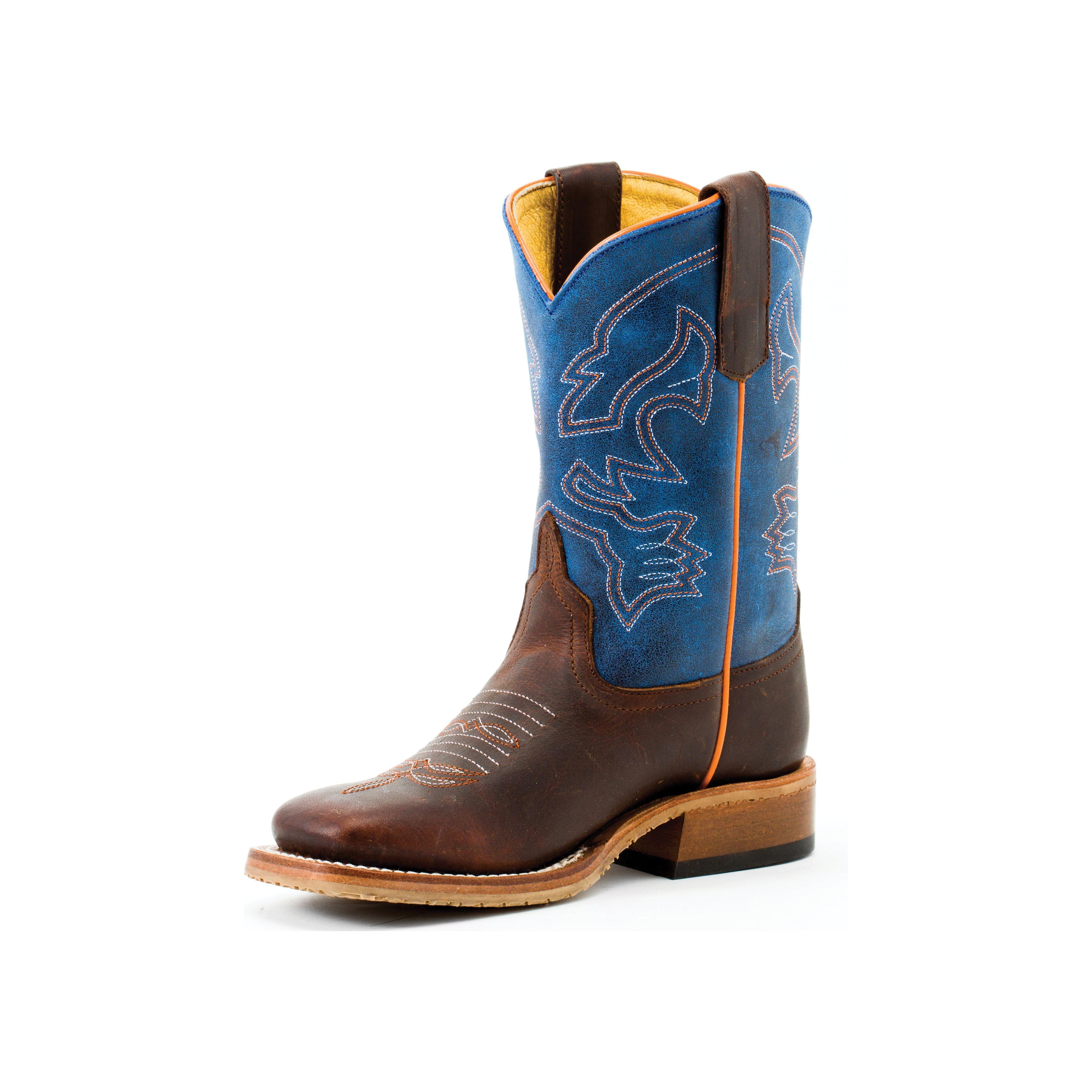 Anderson Bean Kids Toast Bison with Blue Mad Dog Top ABK3000 - Crazy House Western Wear