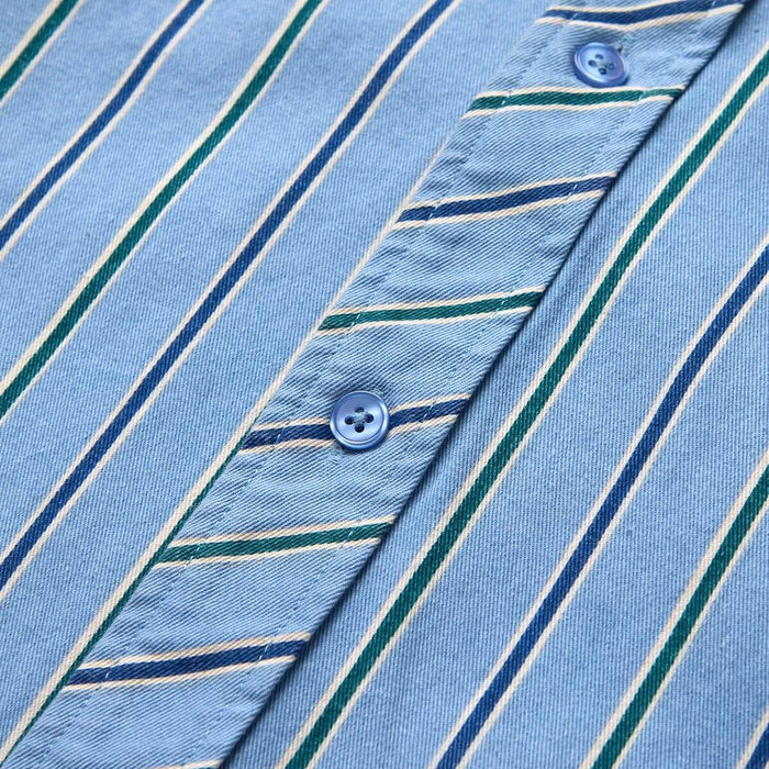 Men's Seager Amarillo Long Sleeve Shirt Steel Blue Stripe MSF24AMARBLU