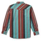 Men's Seager Amarillo Long Sleeve Shirt Turquoise Stripe MSF25AMARTURQ