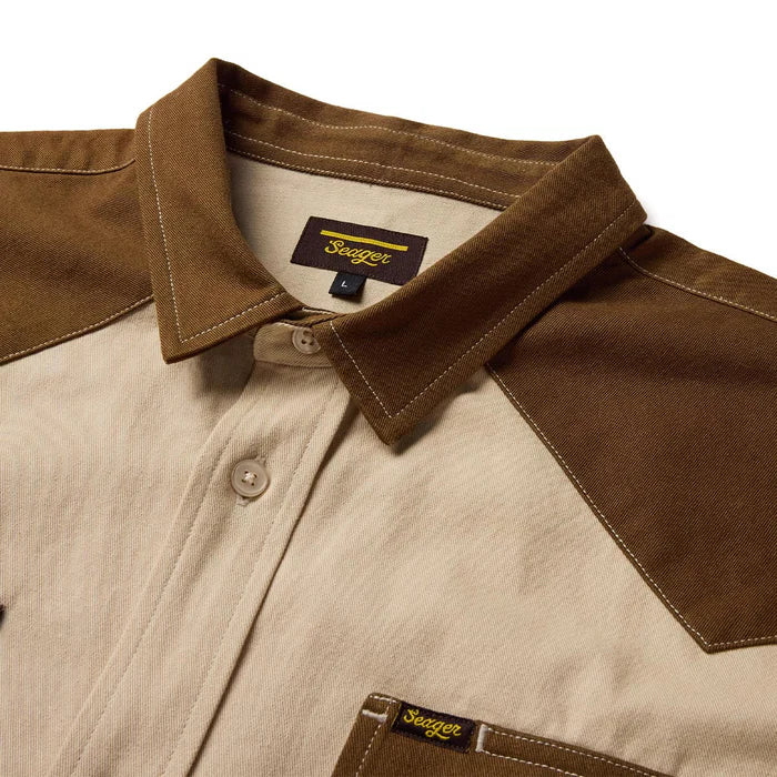Men's Seager Vintage Tan Amarillo Short Sleeve Shirt MSSP26AMARKAK
