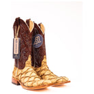 Anderson Bean Antique Saddle Big Bass with 13" Deep Red Tops - Crazy House Western Wear