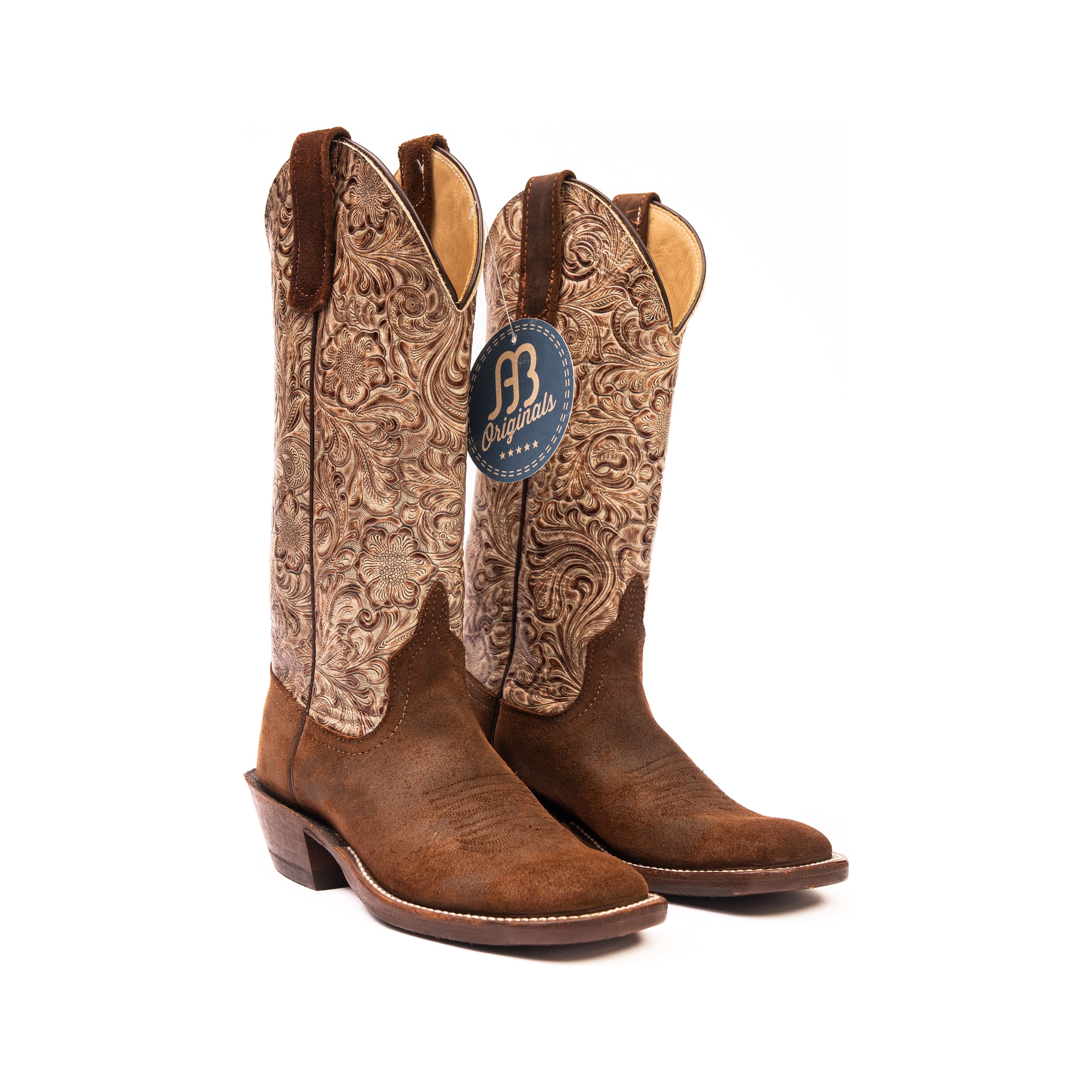 Anderson Bean Raiz Waxy Kudu with 13" Tooled Tops - Crazy House Western Wear