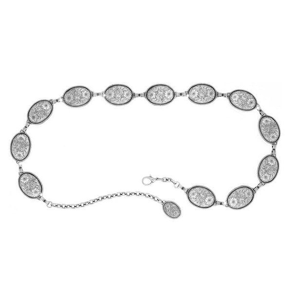 Women's Tony Lama Silver Concho Link Western Belt C50151 - Crazy House Western Wear