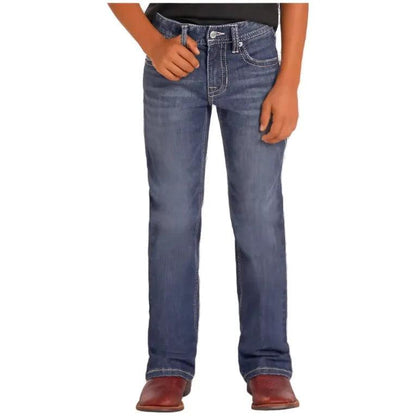 Rock and Roll Denim Boys' Regular Fit Two-Tone Stitch Bootcut Jeans