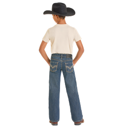 Boy's Rock and Roll Denim Ladder Embroidered Bootcut Jeans BB0BD07356