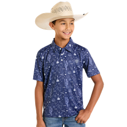 Boy's Rock & Roll Conversational Polo BB51T06632 - Crazy House Western Wear