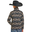 Boy's Rock and Roll Denim Black Aztec Print Fleece Pullover