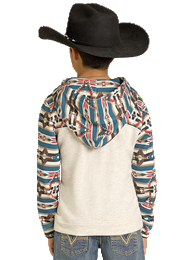 Boy's Rock and Roll Color-Blocked Hoodie BB94T07704