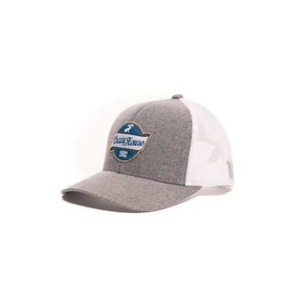 Crazy House Unisex Grey and White Snapback with 1992 Jackelope Patch - Crazy House Western Wear