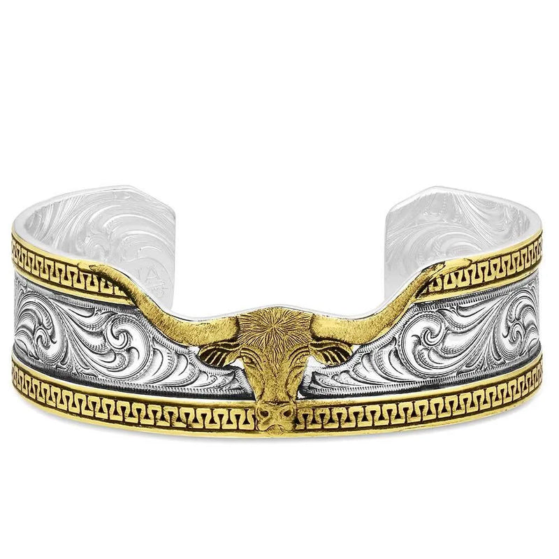 Women's Montana Silversmiths Carved Longhorn Cuff Bracelet BC5894RTG
