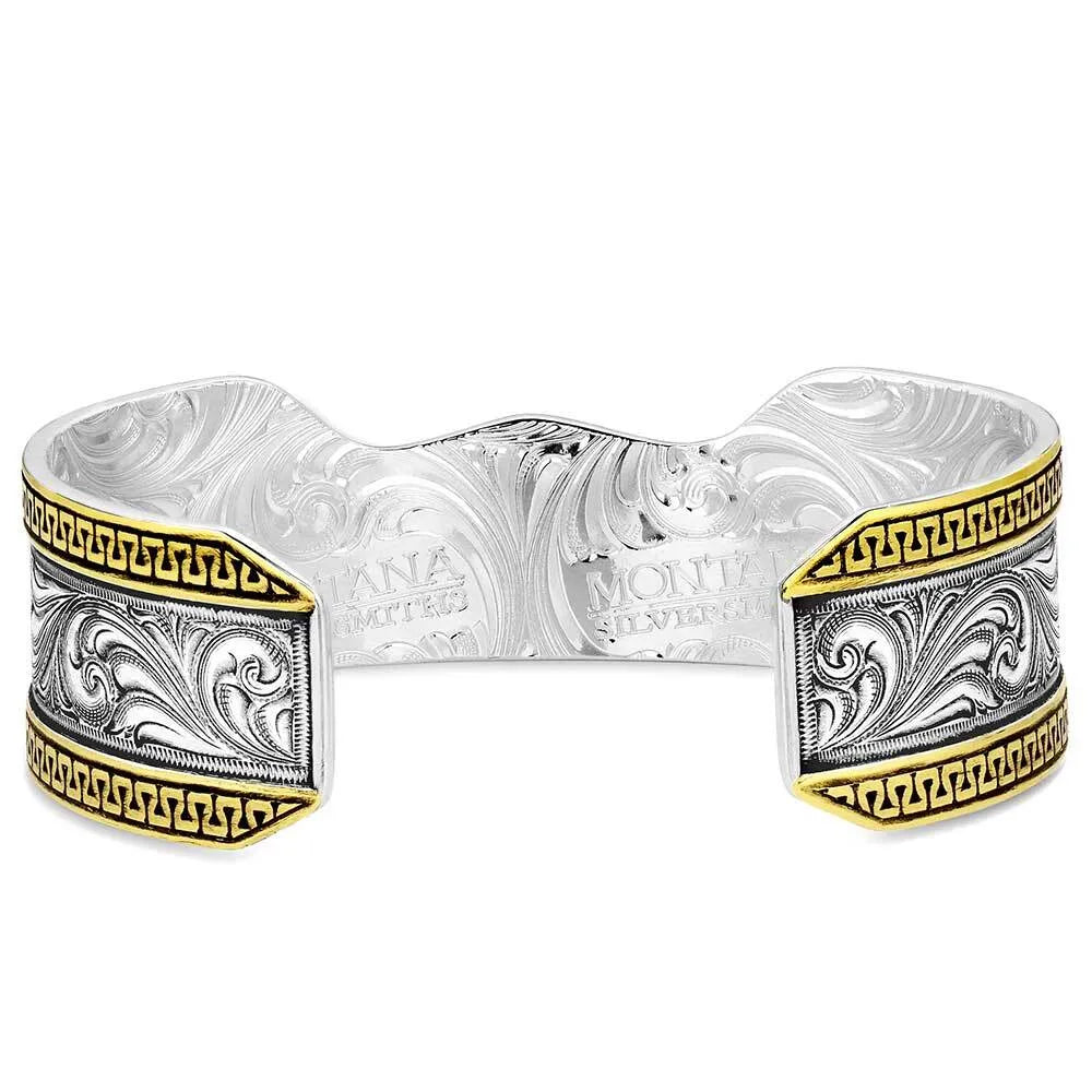 Women's Montana Silversmiths Carved Longhorn Cuff Bracelet BC5894RTG