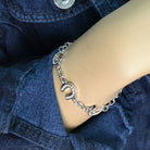 Montana Silversmiths Women's Crystal Clear Lucky Horseshoe Link Bracelet BC620