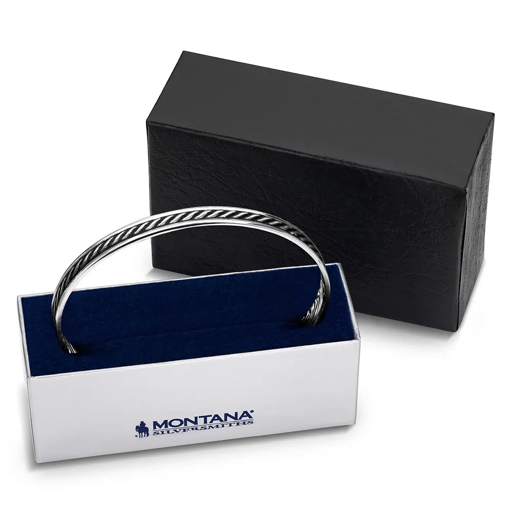 Montana Silversmiths Men's Midnight Roped Cuff Bracelet BC6573
