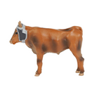 Model of a cow with a gray marking on a white background