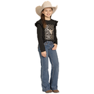 Girl's Rock and Roll Denim Raised Denim Boot Embroidered Trouser Jean BG5MD08059