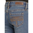 Girl's Rock and Roll Denim Raised Denim Boot Embroidered Trouser Jean BG5MD08059