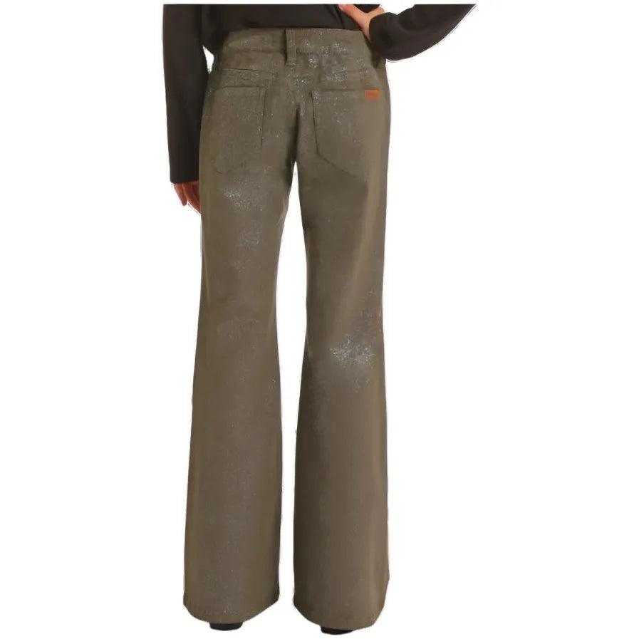 Girl's Rock and Roll Denim Glitter Flare Jeans BG6PD05298 - Crazy House Western Wear