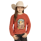 Girl's Rock and Roll Denim Graphic Pullover BG91T08046