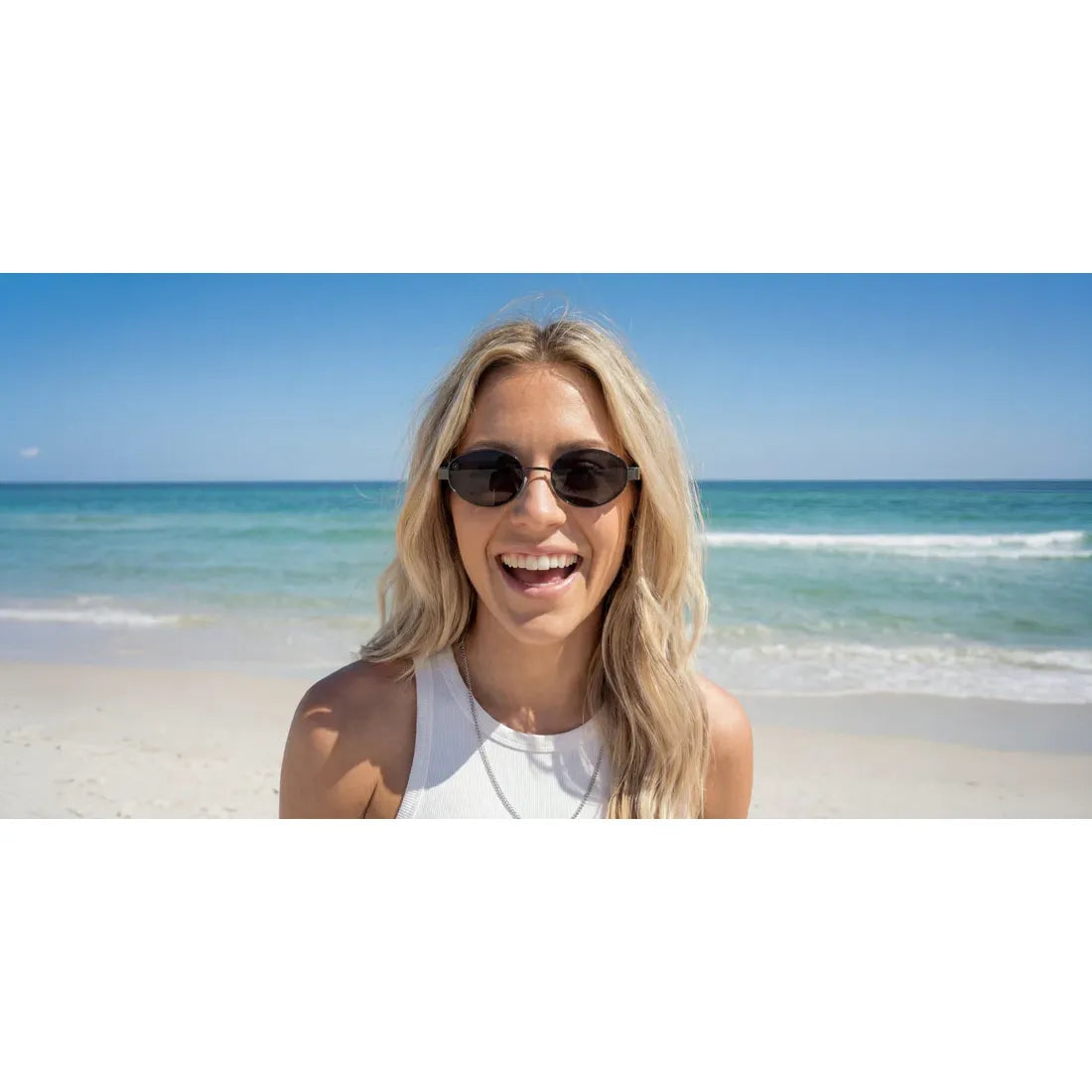 Blenders Jet Black Azure Oval Shaped Sunglasses BE1250