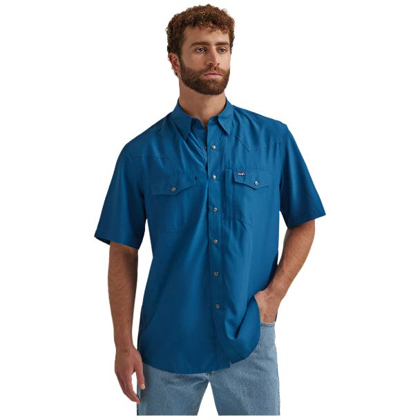 Men's Wrangler® Performance Short Sleeve Shirt - Classic Fit 112344573 - Crazy House Western Wear