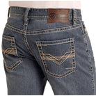 Men's Rock and Roll Denim Relaxed Fit Feather Stitch Bootcut Jeans BM0DD06122 - Crazy House Western Wear