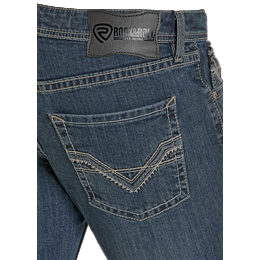 Men's Rock and Roll Denim Dark Wash Pistol Bootcut Jeans BM0PD08014