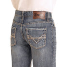 Men's Rock and Roll Denim Relaxed Fit V Stitch Straight Leg Jeans BM0SD04811 - Crazy House Western Wear