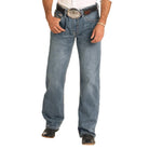 Men's Rock and Roll Denim Regular Fit Two-Tone Stitch Stackable Bootcut Jeans BMSPD04818 - Crazy House Western Wear