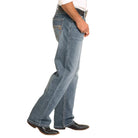 Men's Rock and Roll Denim Regular Fit Two-Tone Stitch Stackable Bootcut Jeans BMSPD04818 - Crazy House Western Wear