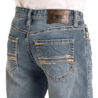 Men's Rock and Roll Denim Relaxed Fit Straight Stitch Straight Leg Jeans BM0SD04814 - Crazy House Western Wear