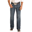 Men's Rock and Roll Denim Relaxed Fit Rope Stitch Straight Leg Jeans BM0SD04816 - Crazy House Western Wear