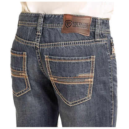 Men's Rock and Roll Denim Regular Fit Straight Stitch Straight Leg Jeans BM1PD04817