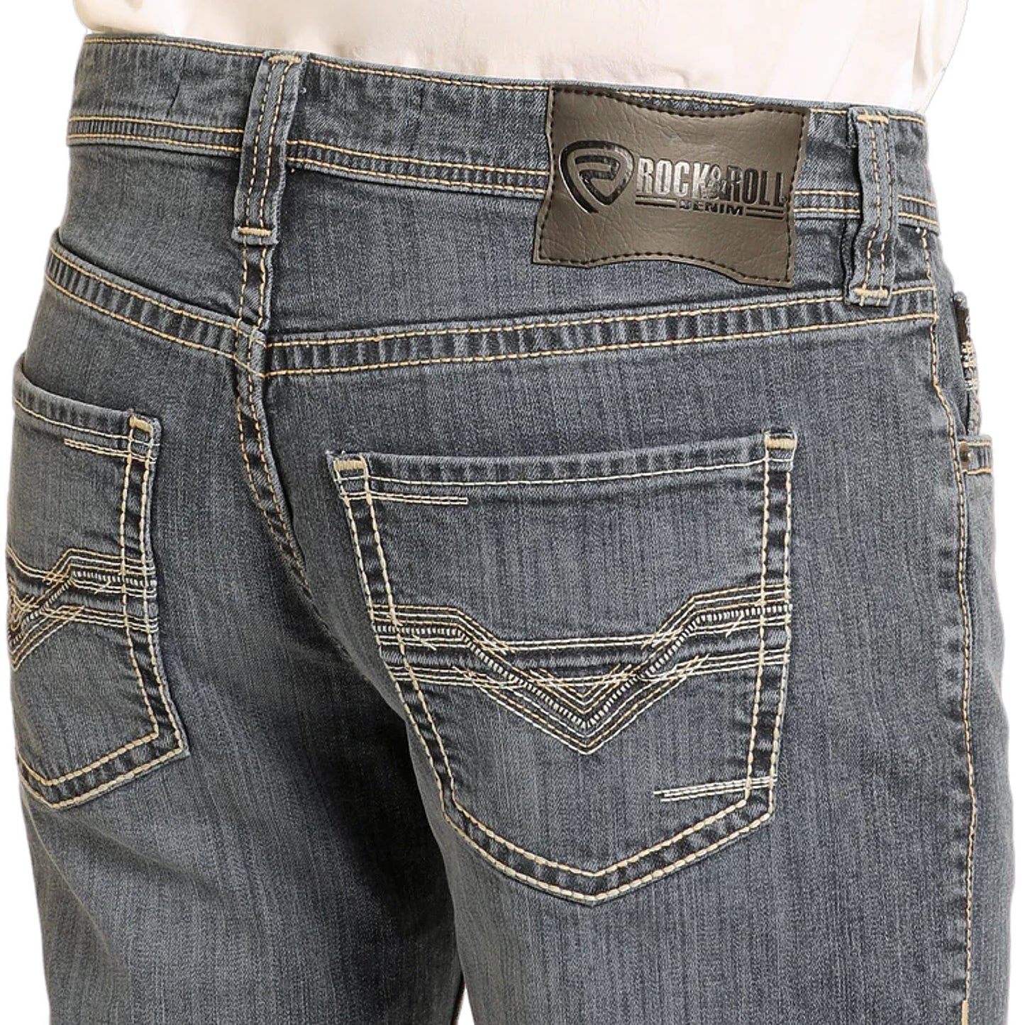 Men's Rock and Roll Denim Two Tone Rope Pistol Straight Jean BM1PD04822