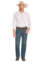 Men's Rock and Roll Denim Straight Embroidered Pistol Straight Jeans BM1PD08013