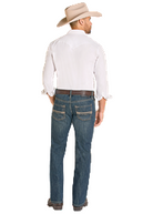 Men's Rock and Roll Denim Straight Embroidered Pistol Straight Jeans BM1PD08013