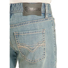 Men's Rock and Roll Regular Fit Step Stitch Straight Leg Jeans BM1PD09119