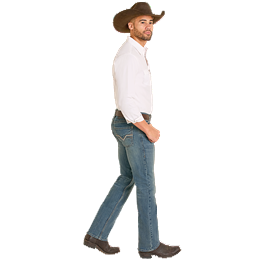 Men's Rock and Roll Denim Medium Wash Slim Straight Jeans BM1RD08025