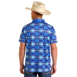 Men's Rock & Roll Aztec Printed Polo BM51T06623 - Crazy House Western Wear