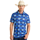 Men's Rock & Roll Aztec Printed Polo BM51T06623 - Crazy House Western Wear