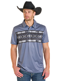 Men's Rock and Roll Printed Border Polo BM51T07681