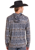 Rock and Roll Men's Charcoal Aztec Performance Hoodie BM94T10210