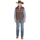 Men's Rock and Roll Denim Printed Border Berber Vest 