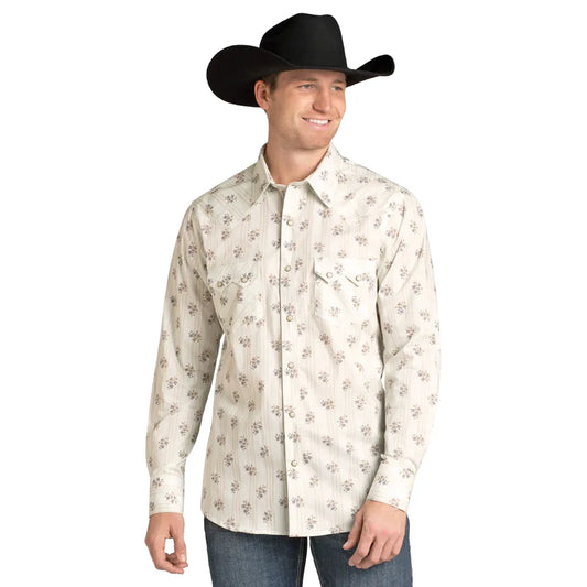 Men's Rock and Roll Floral Long Sleeve Shirt BMN2S07144