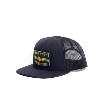 Crazy House Unisex Navy Flatbill Cap with Outfitter Patch - Crazy House Western Wear