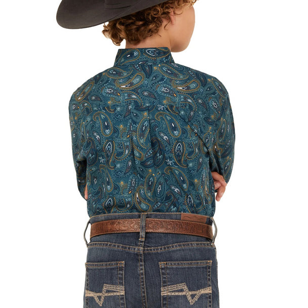 Boy's Cinch Blue Paisley Print MTW7060370 - Crazy House Western Wear