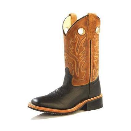 Kid's Old West Black Cowhide Boots BSC1810 - Crazy House Western Wear